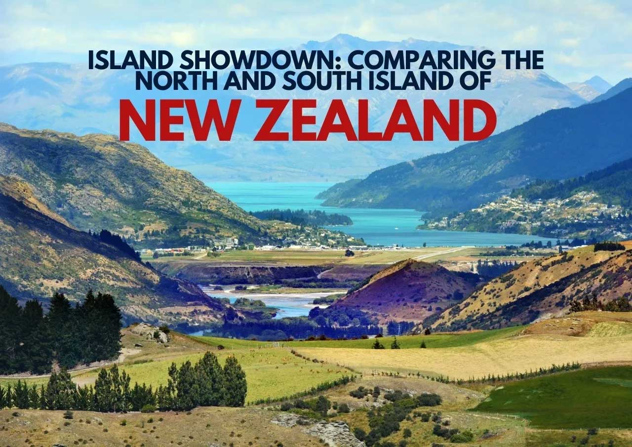Exploring the contrasts: a scenic view showcasing the landscape differences between new zealand's north and south islands.
