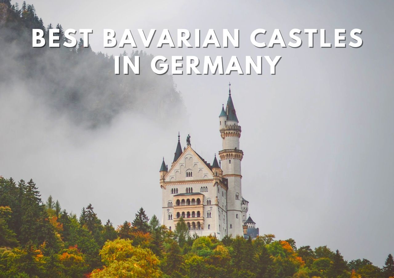 Fog-enshrouded neuschwanstein castle amid the bavarian forest.