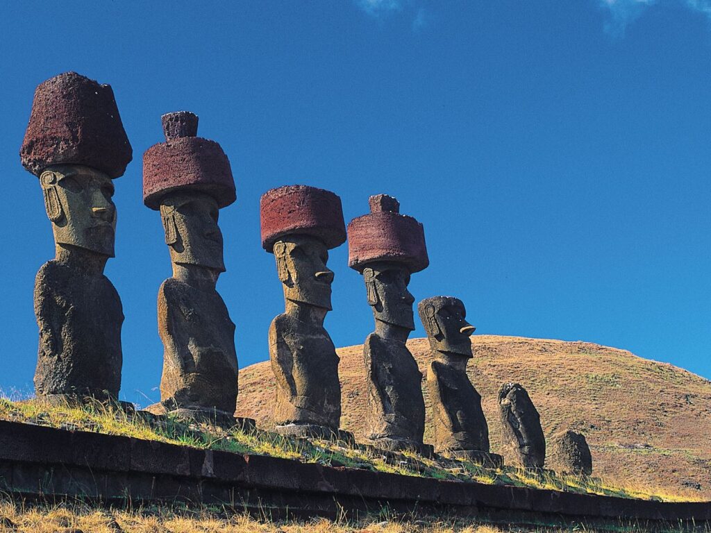 Moai statues on Easter Island, Chile