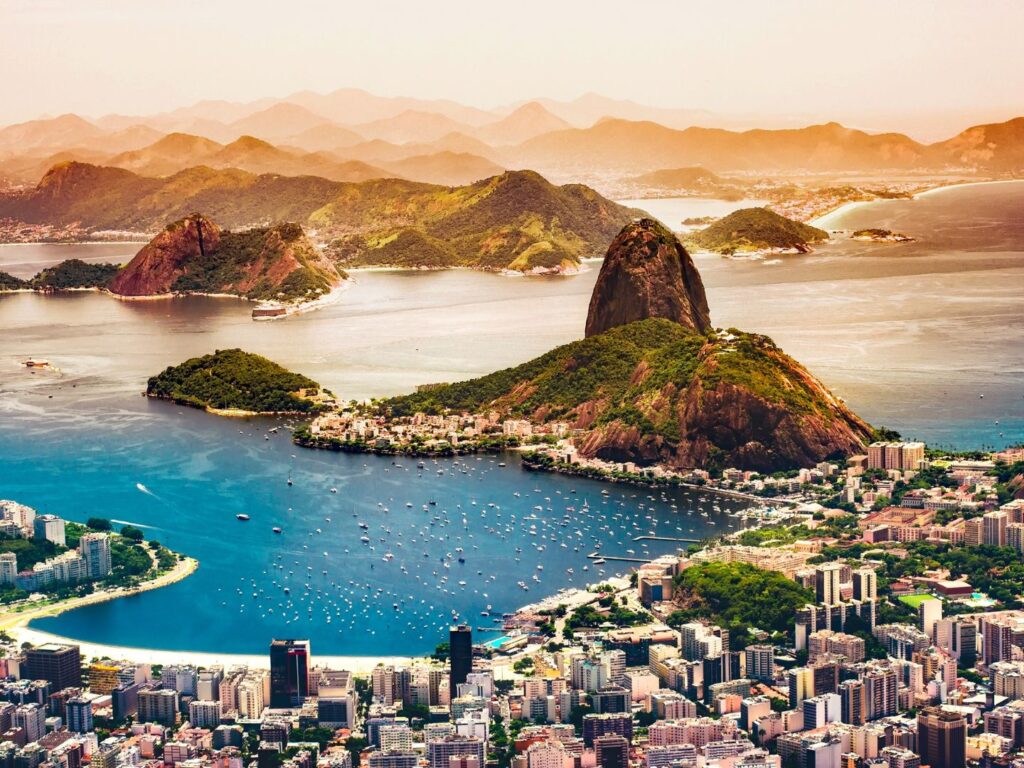 Sugarloaf Mountain above the bays of Rio de Janeiro