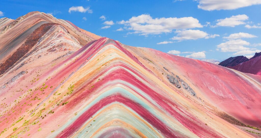 The striped slopes of Rainbow Mountain in Peru
