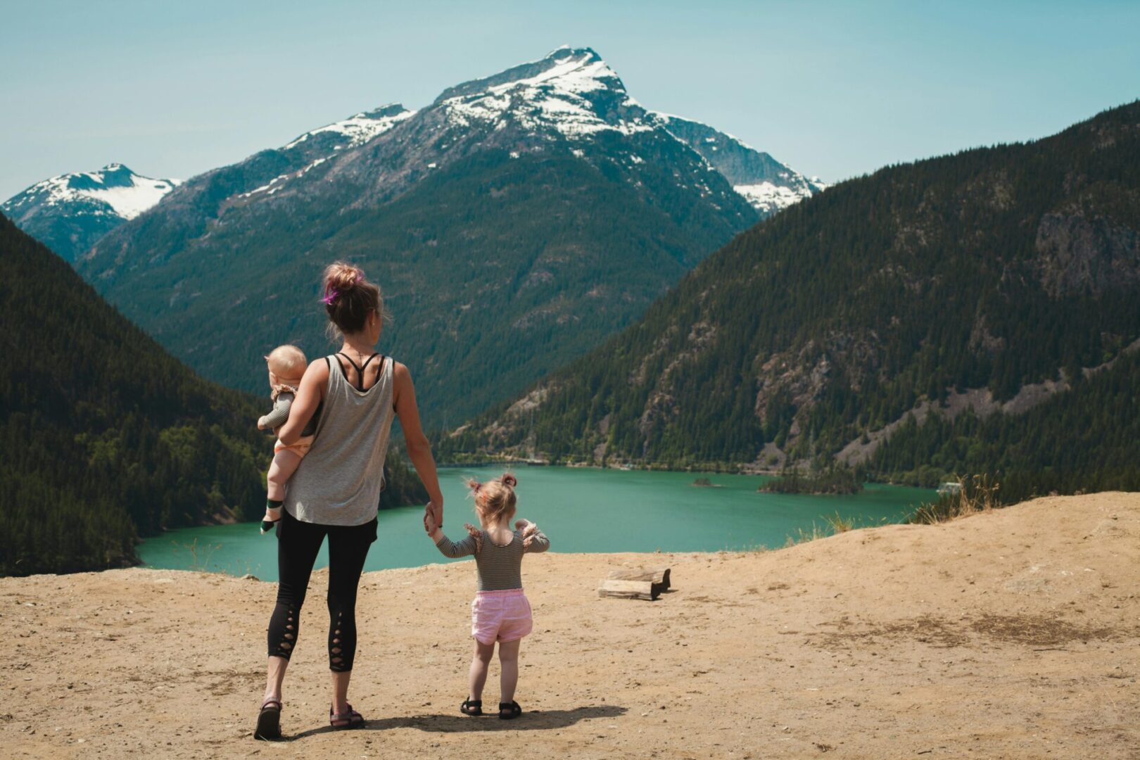 family travel in mountain