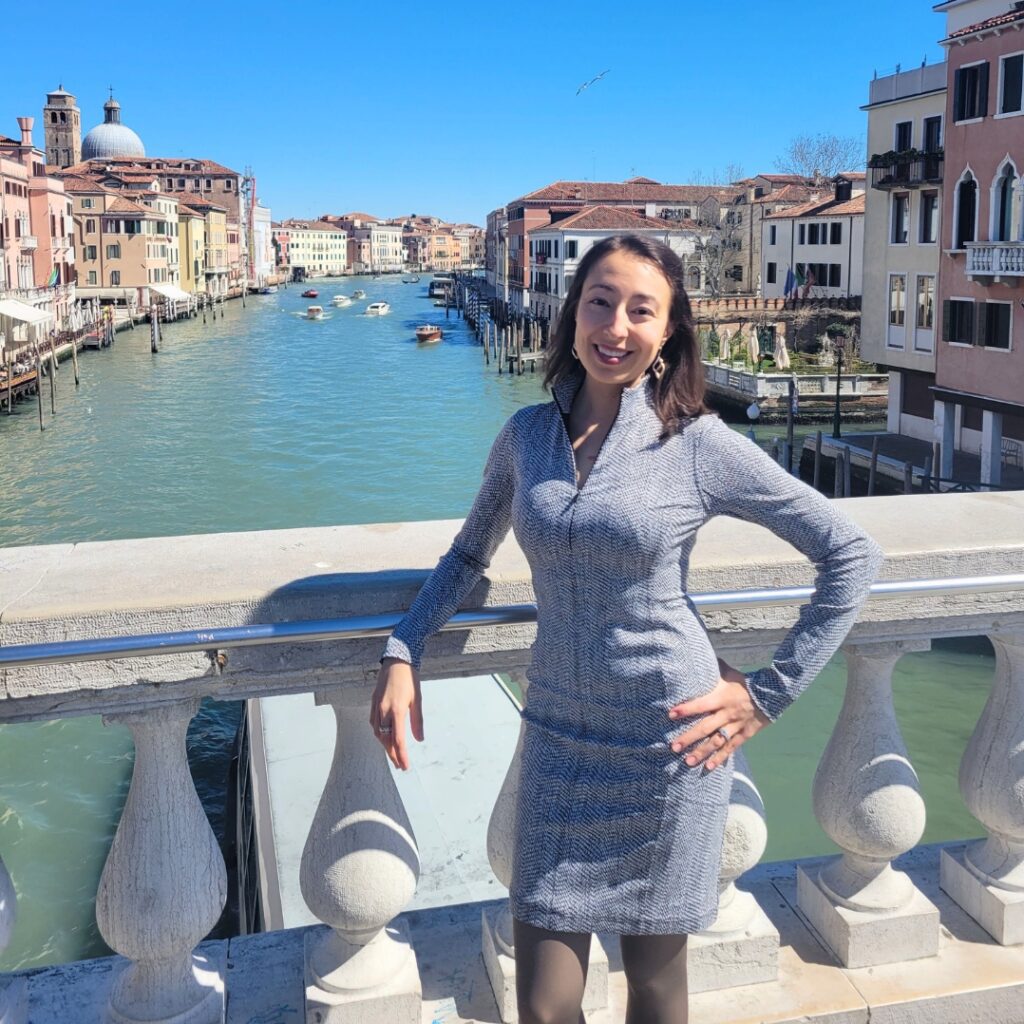 Travel Byrds advisor Felicia beside the Grand Canal in Venice