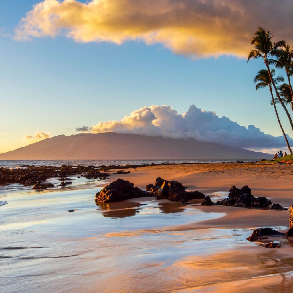 The Maui coastline in winter light