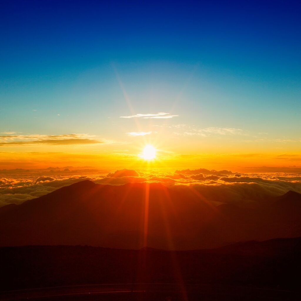 Sunrise above the clouds at Haleakalā