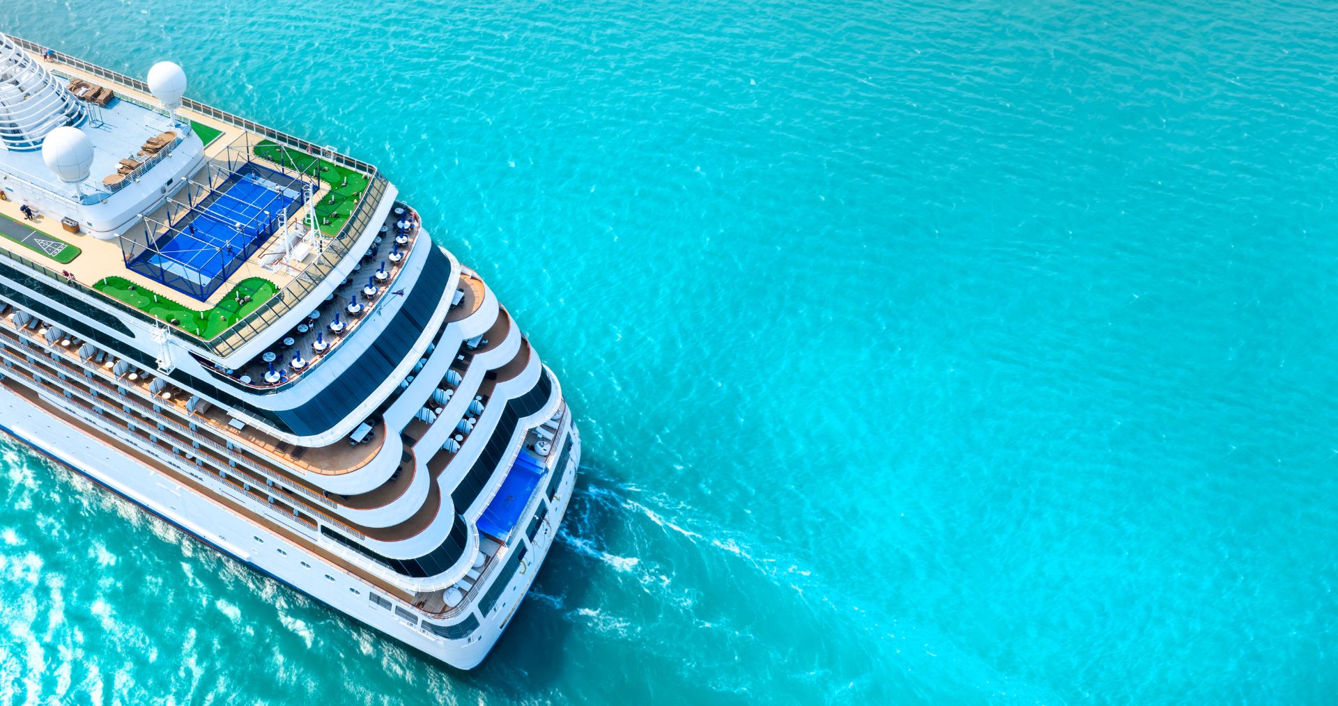A large cruise ship sailing on open water