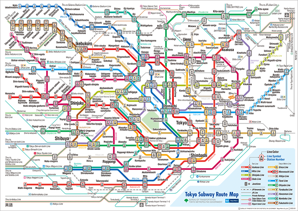 Tokyo Subway Route Map