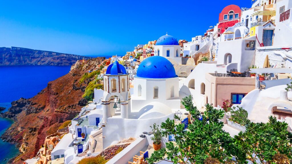 Blue-domed churches of Santorini, Greece