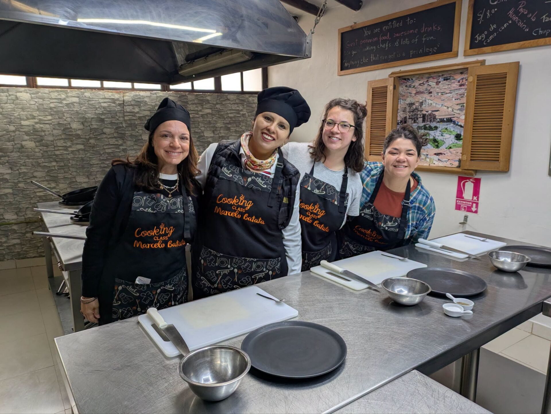 The Travel Byrds team at a group cooking class