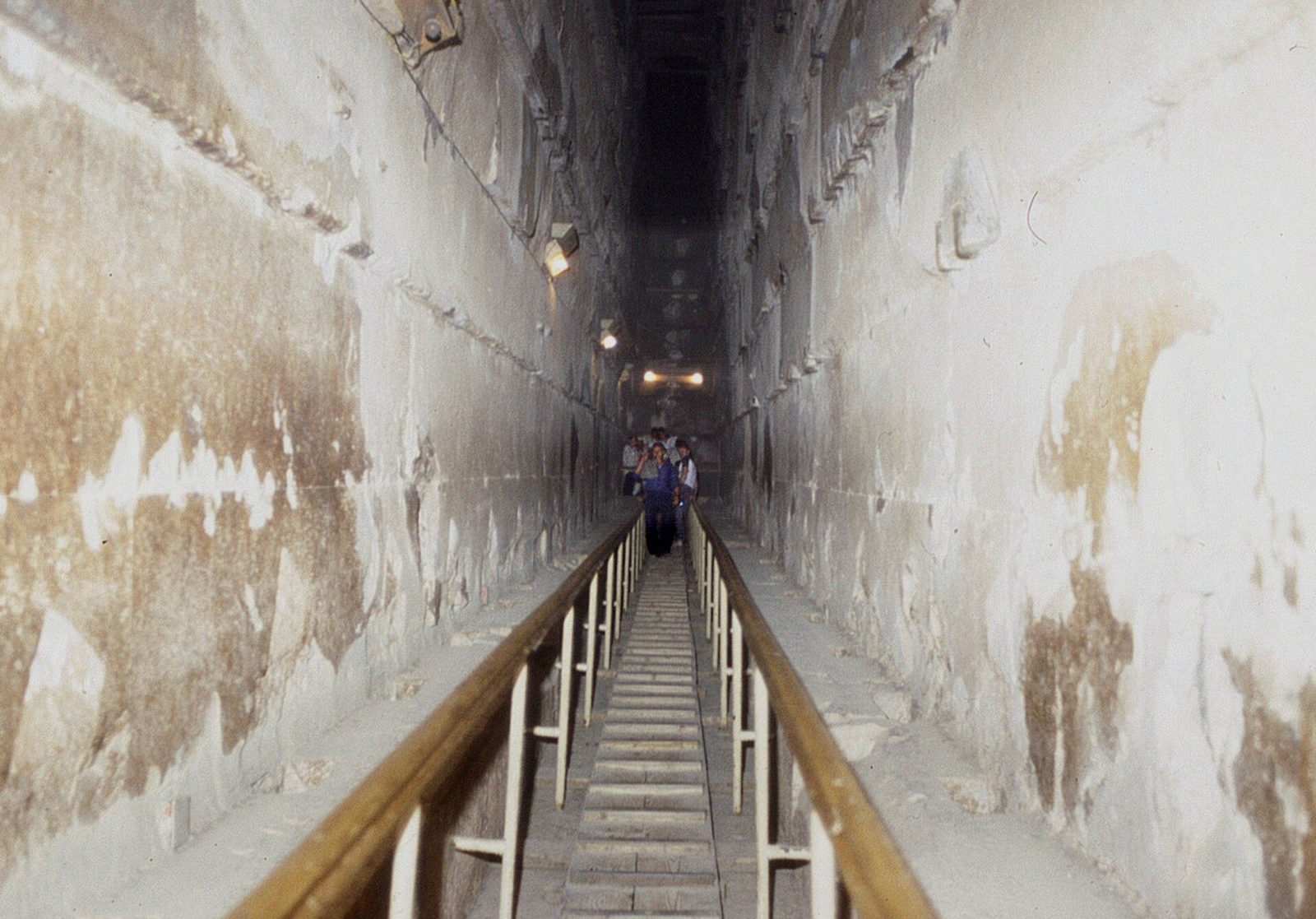 Looking up the Grand Gallery inside the Great Pyramid