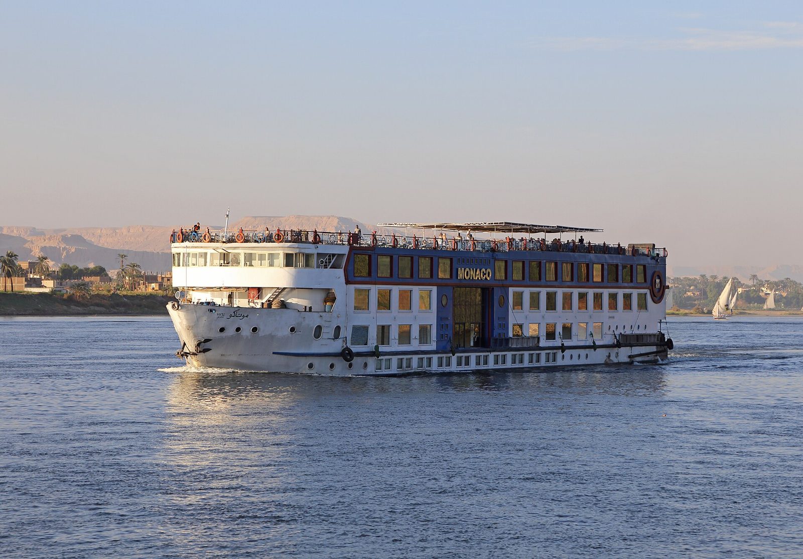 Nile river cruise ship near Luxor